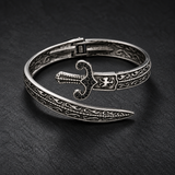 Men’s vintage stainless steel sword bracelet open view