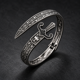 SEYOR engraved sword bracelet showing silver and dark details